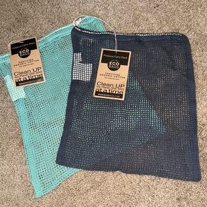 2 Reusable Produce Bags, perfect for farmers markets Aqua & Navy